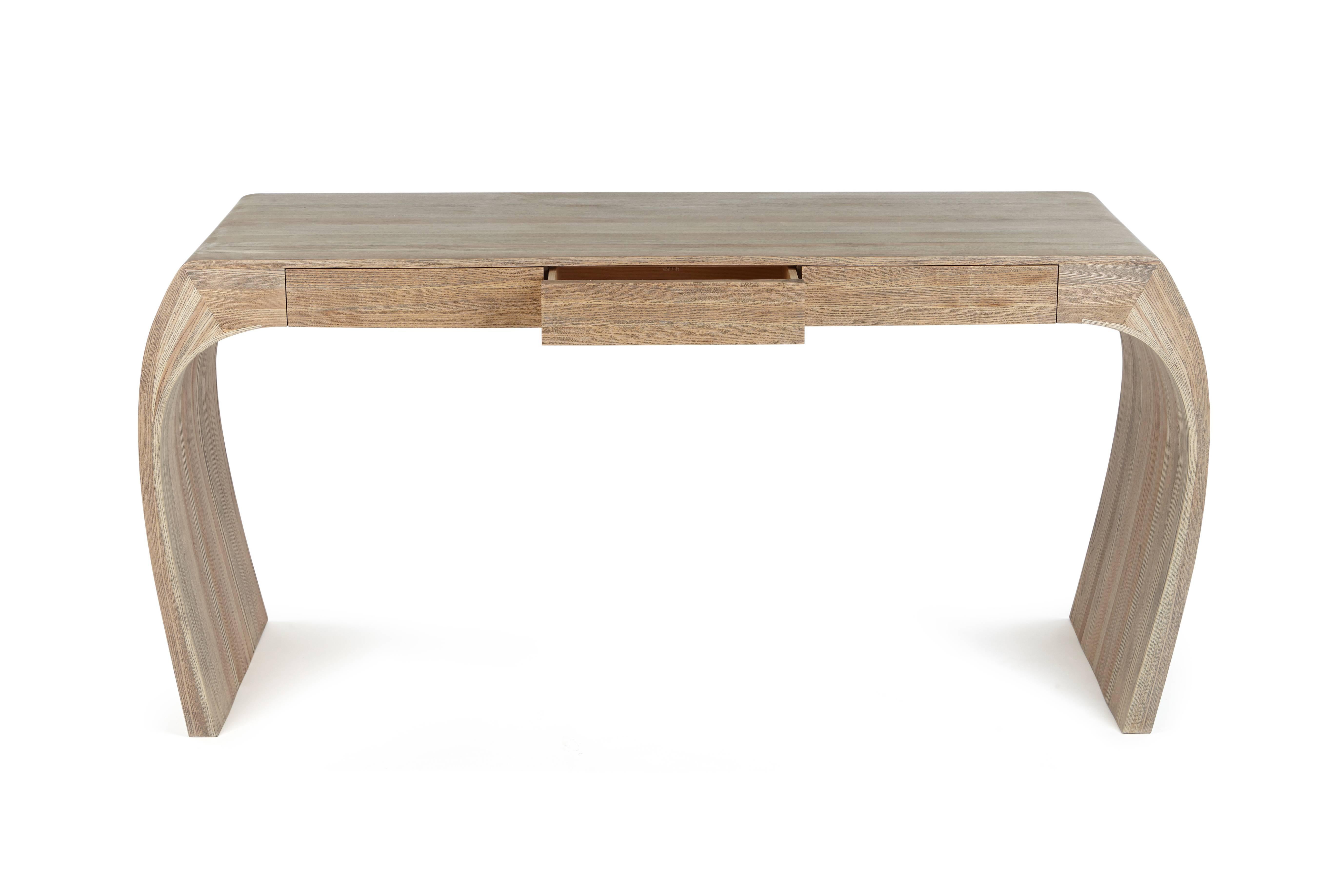 Contemporary desk, steam bent ash with secret compartment by Jonathan Field 2