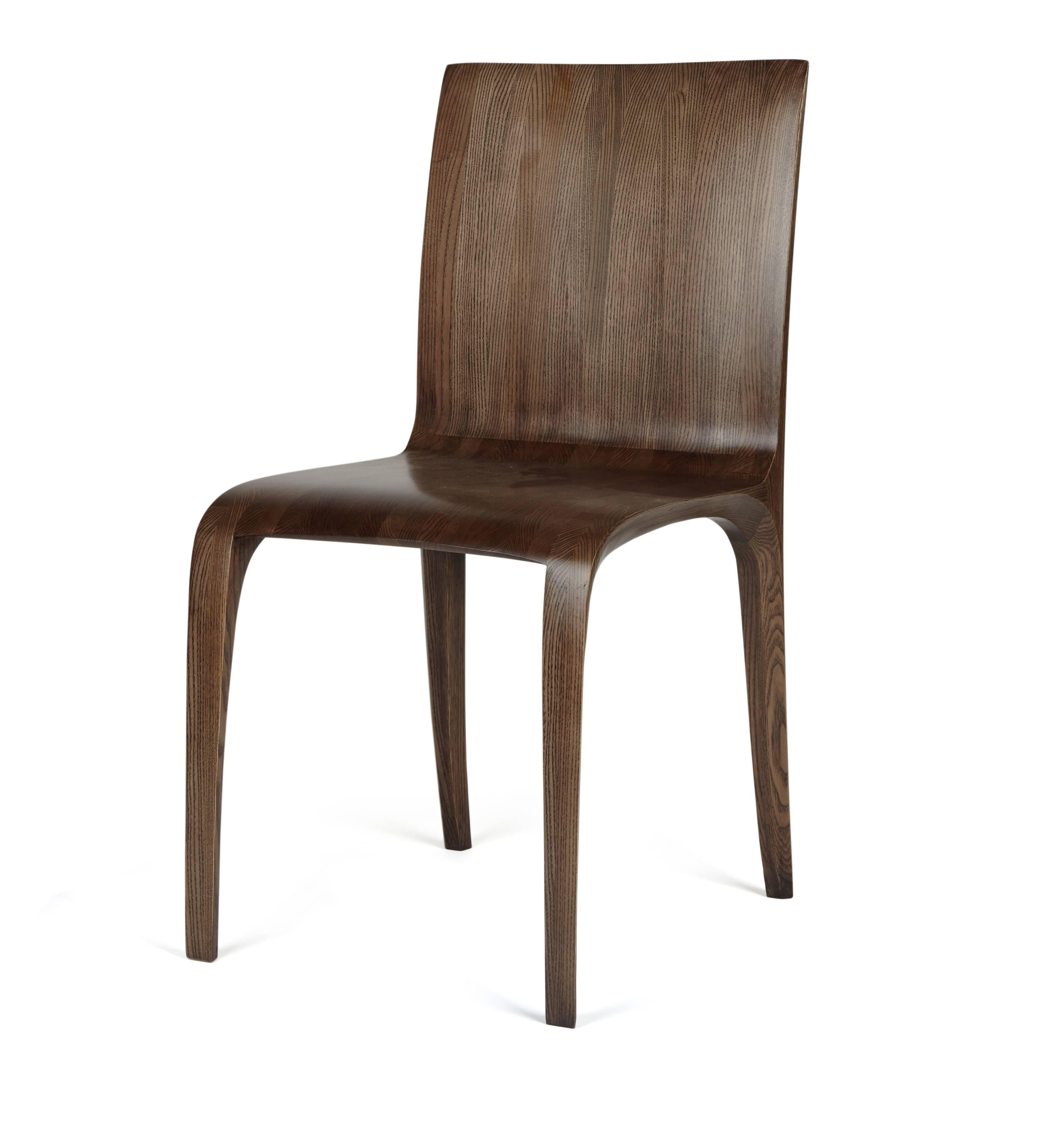 Hand-Carved Contemporary hand-carved ash chair. Edition of up to 10.