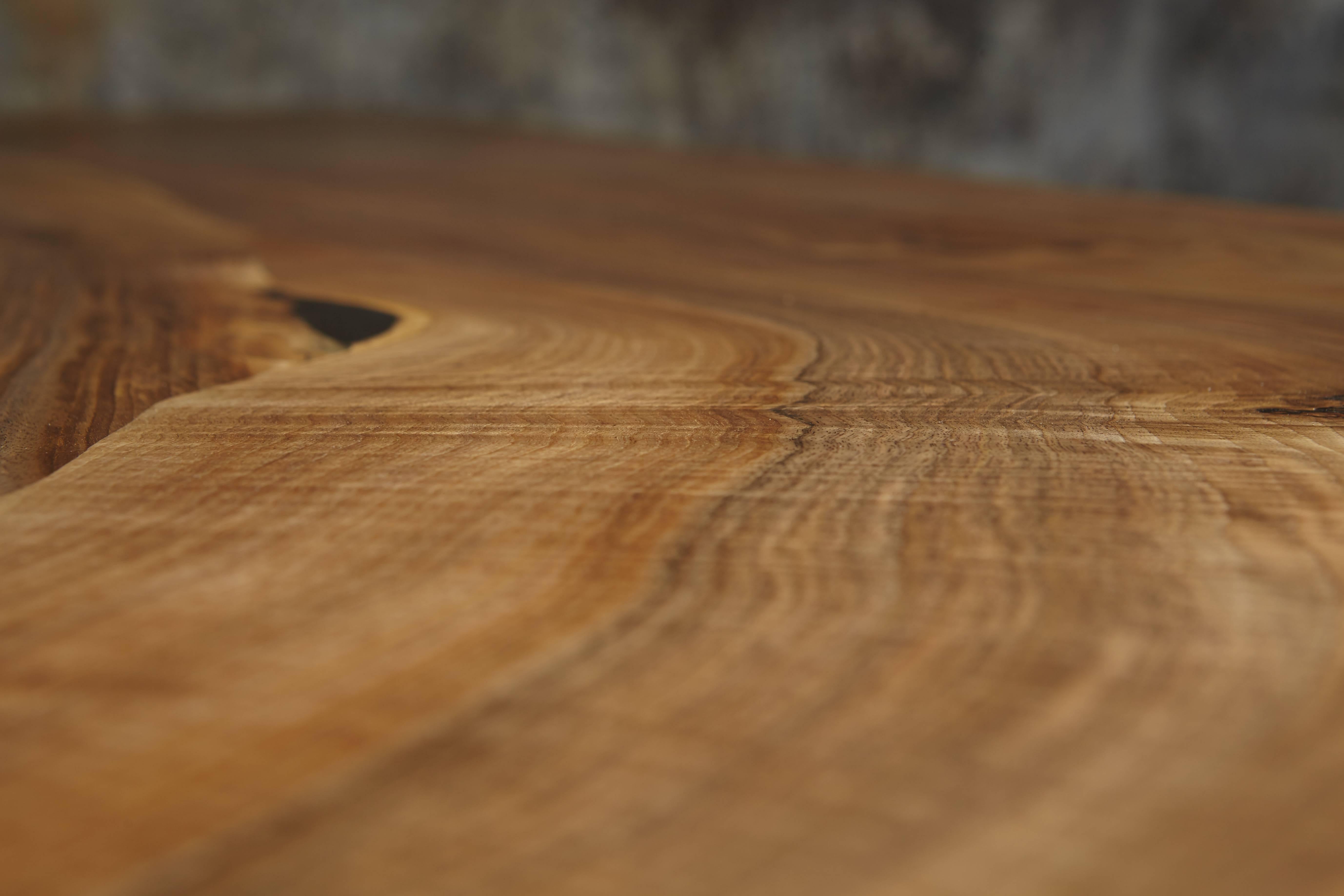 Ripple walnut dining table with inset live edge. Bespoke sizes by Jonathan Field 1