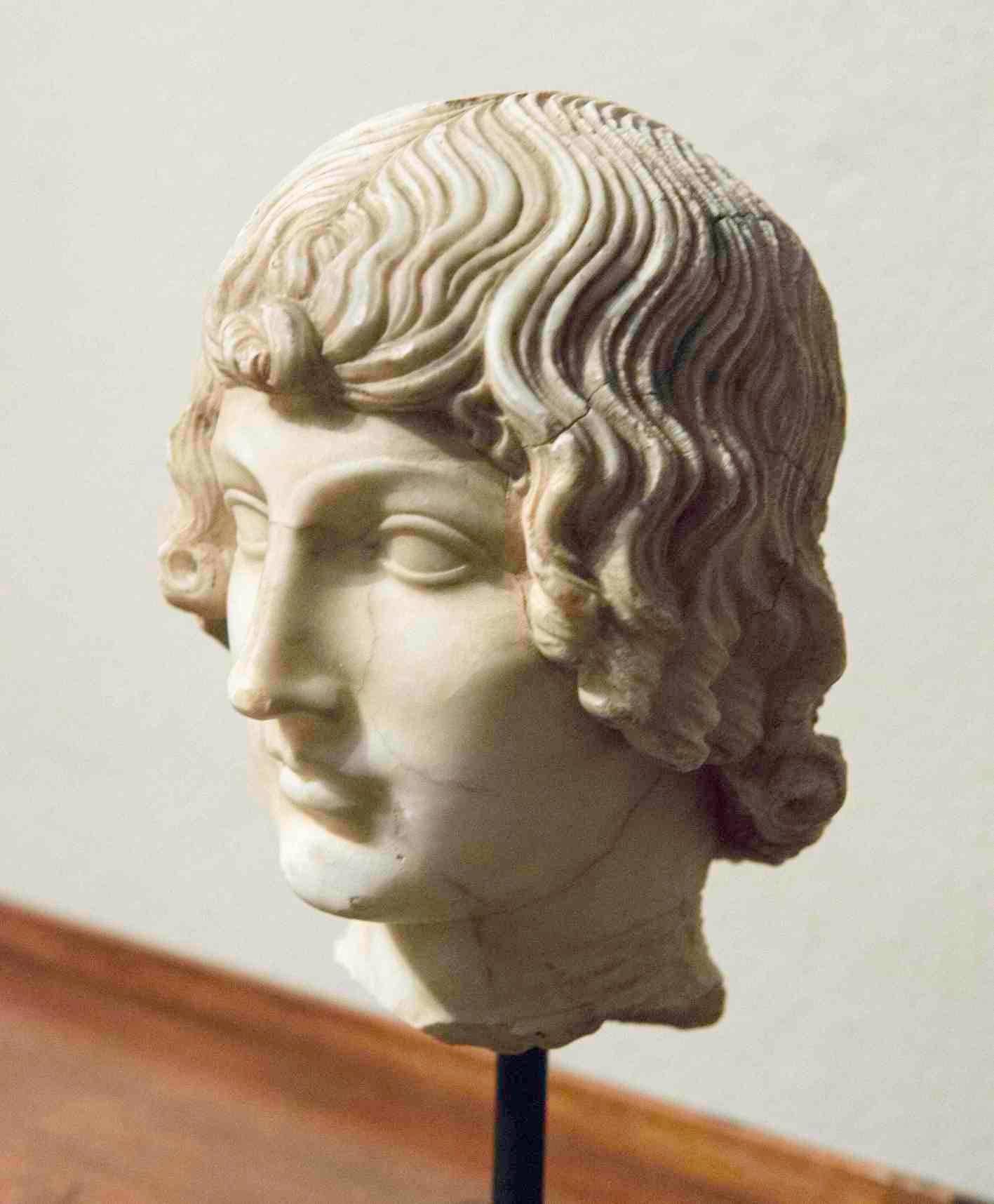 Head of a young man, Italy, 16th century in marble.
  
