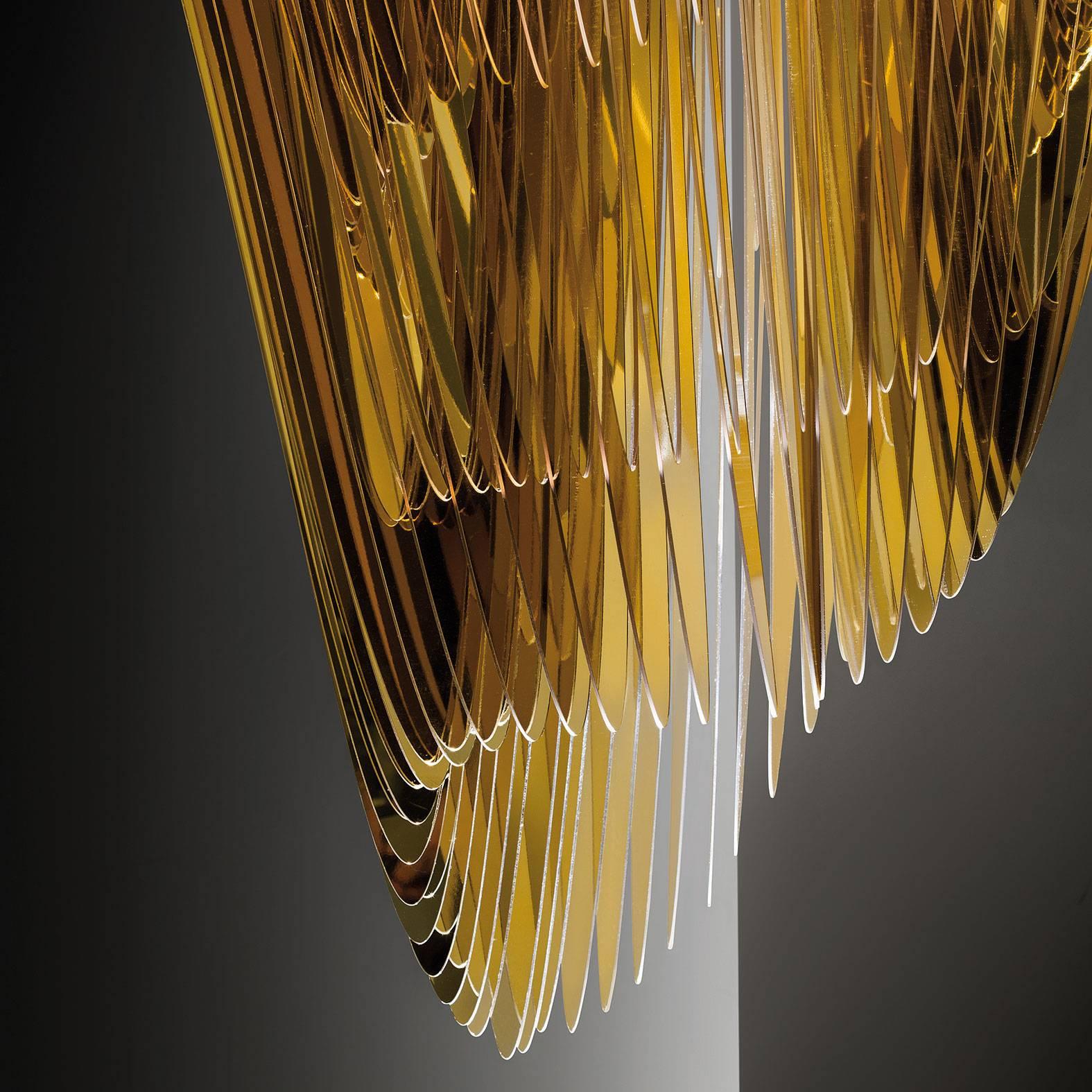 Modern Aria Gold Suspension Lamp by Zaha Hadid for Slamp 'Small' For Sale