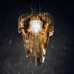 Aria Gold Suspension Lamp by Zaha Hadid for Slamp 'Small'