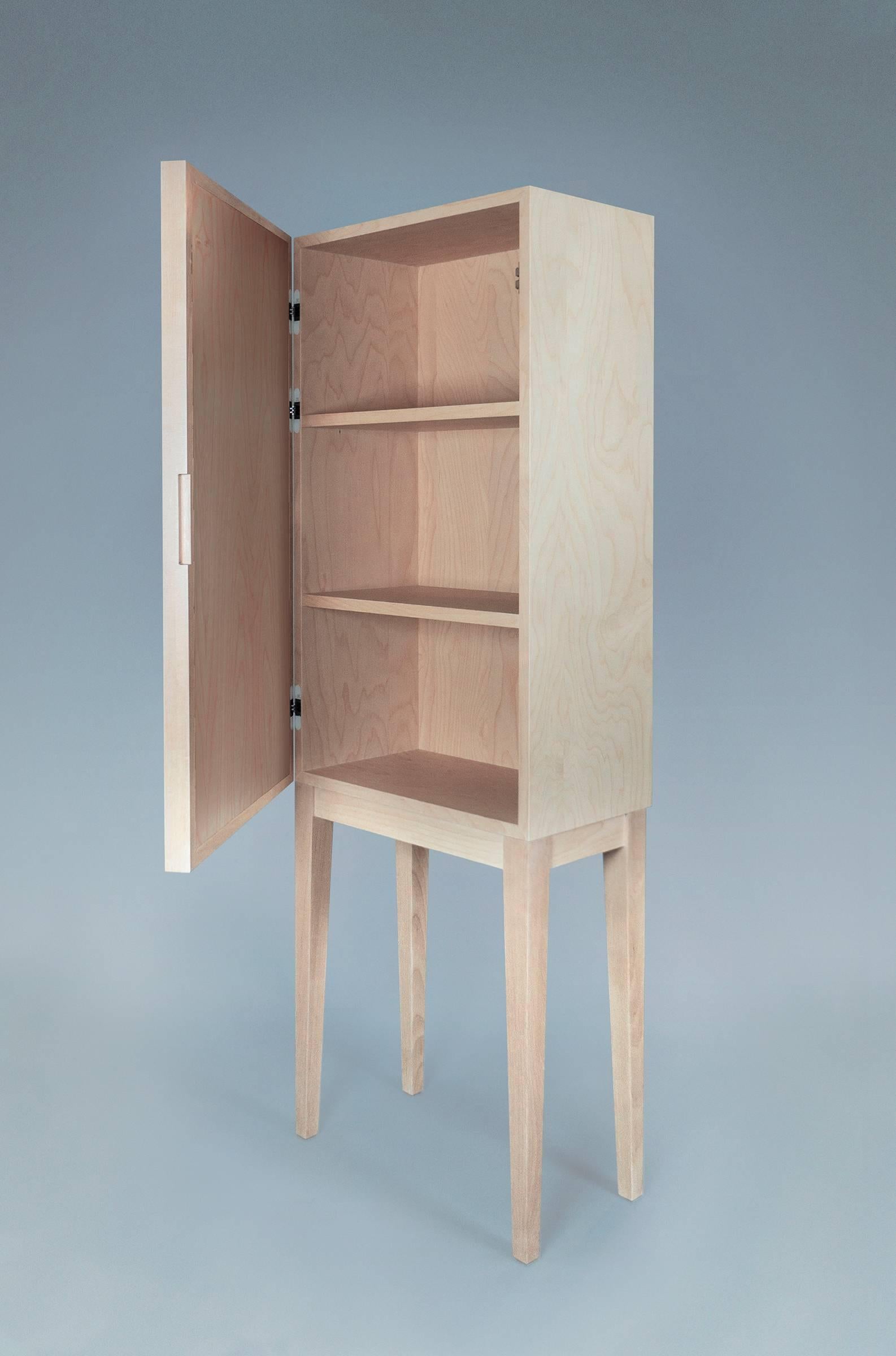 Hand-Crafted Contemporary Dear Disaster, Unique Birch Wood Cabinet with a Moveable Structure For Sale