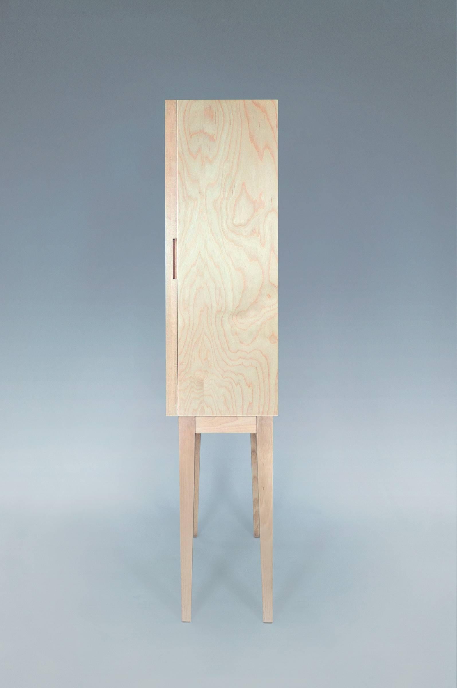 Contemporary Dear Disaster, Unique Birch Wood Cabinet with a Moveable Structure For Sale 1