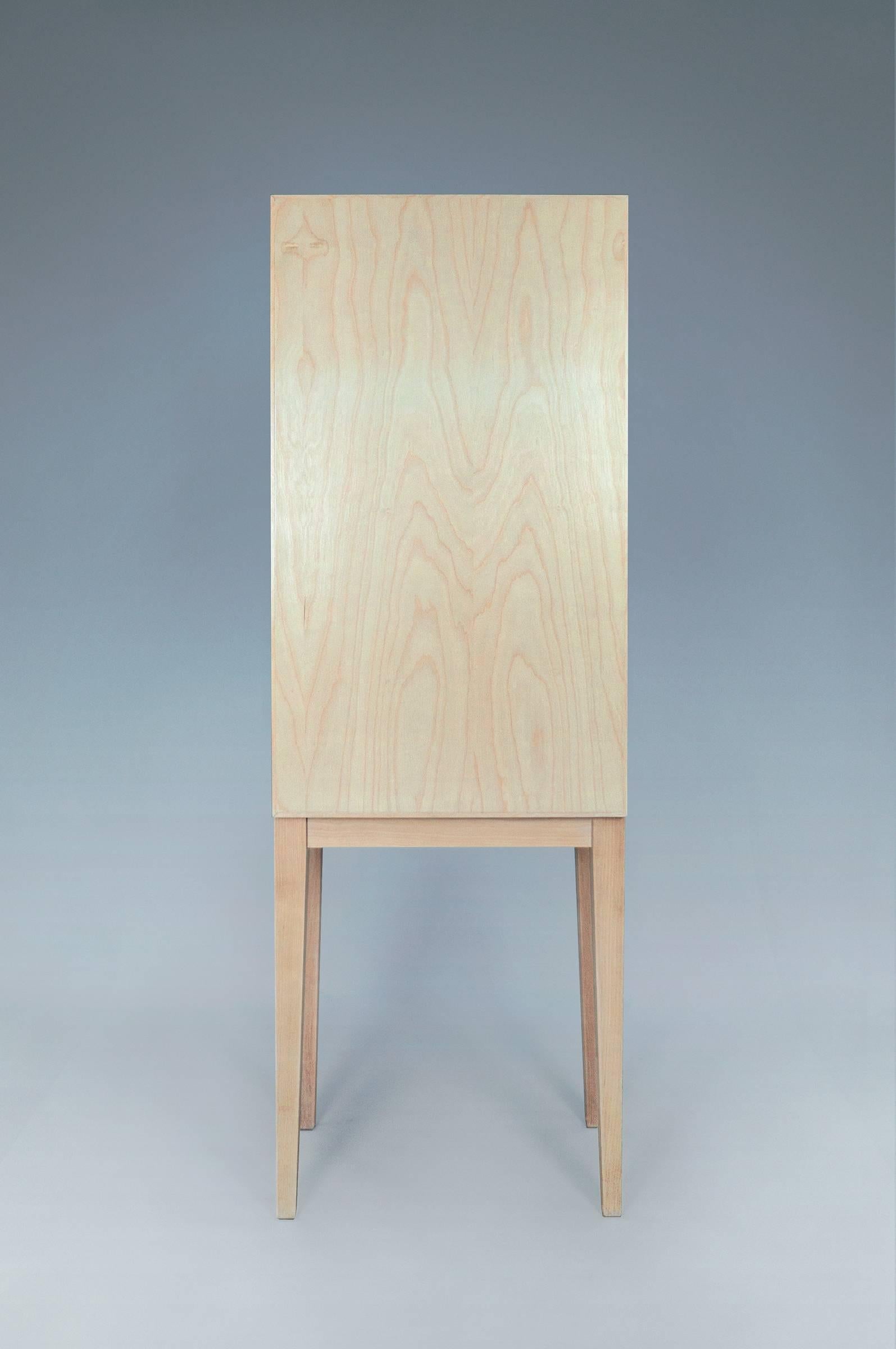Contemporary Dear Disaster, Unique Birch Wood Cabinet with a Moveable Structure For Sale 2