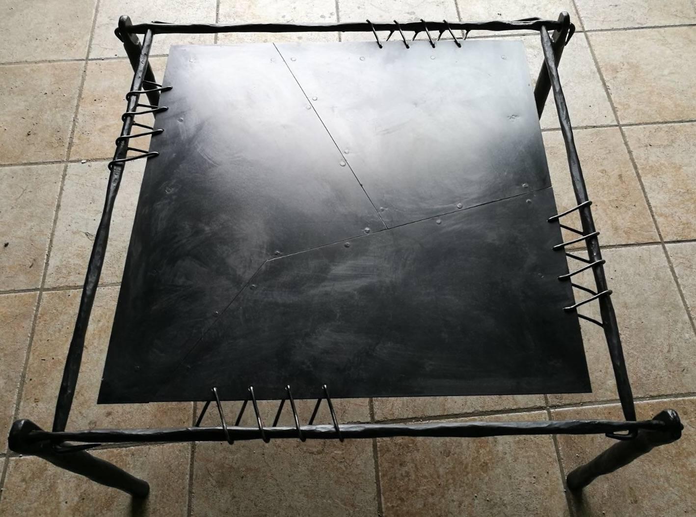 Hand-Forged Wrought Iron Coffee or Side Table in Two Sizes In New Condition For Sale In New York, NY