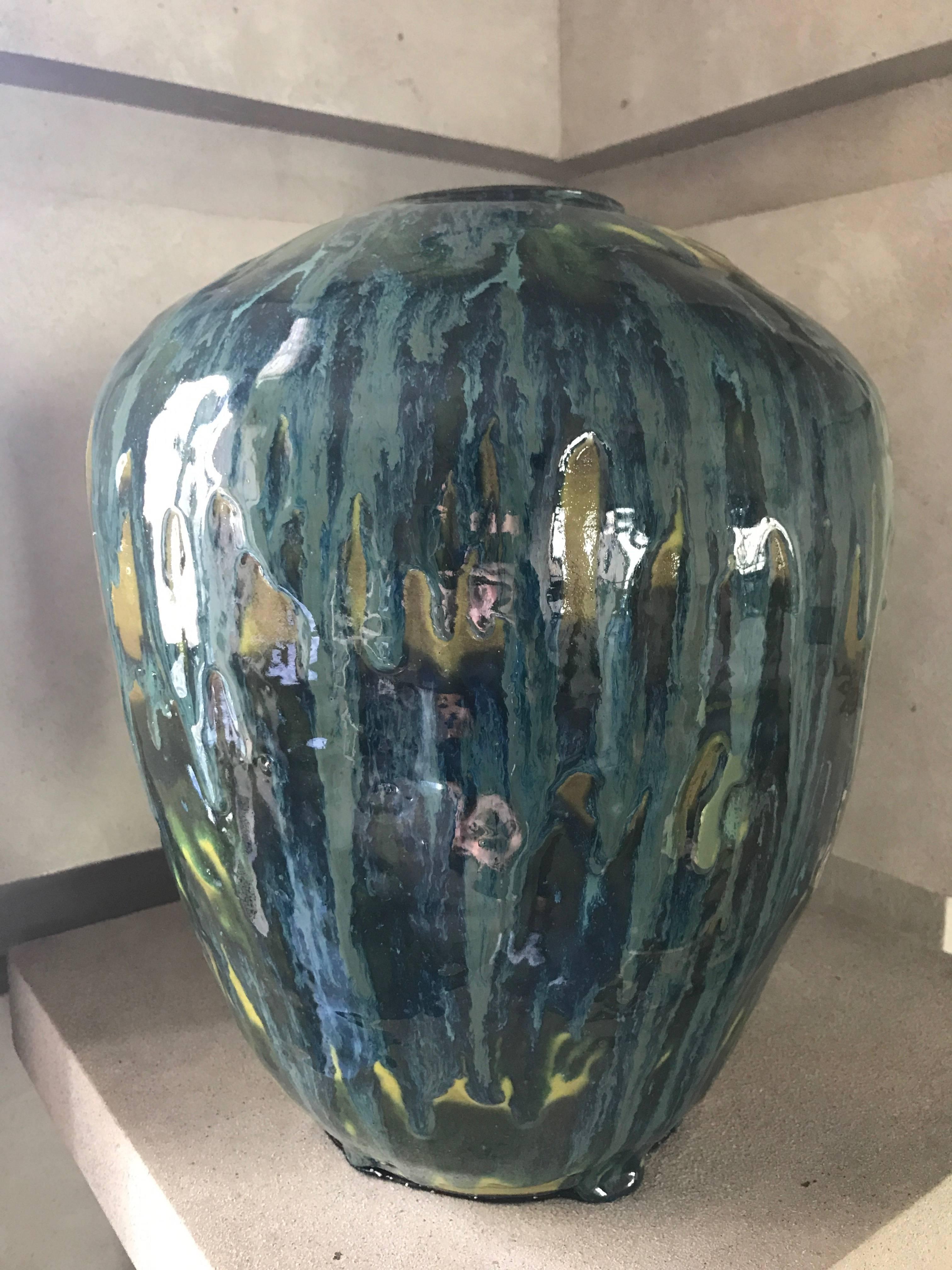 Modern Handmade Mordern, Custom Glazed Ceramic Vase #3, Vessel, Decorative Object For Sale