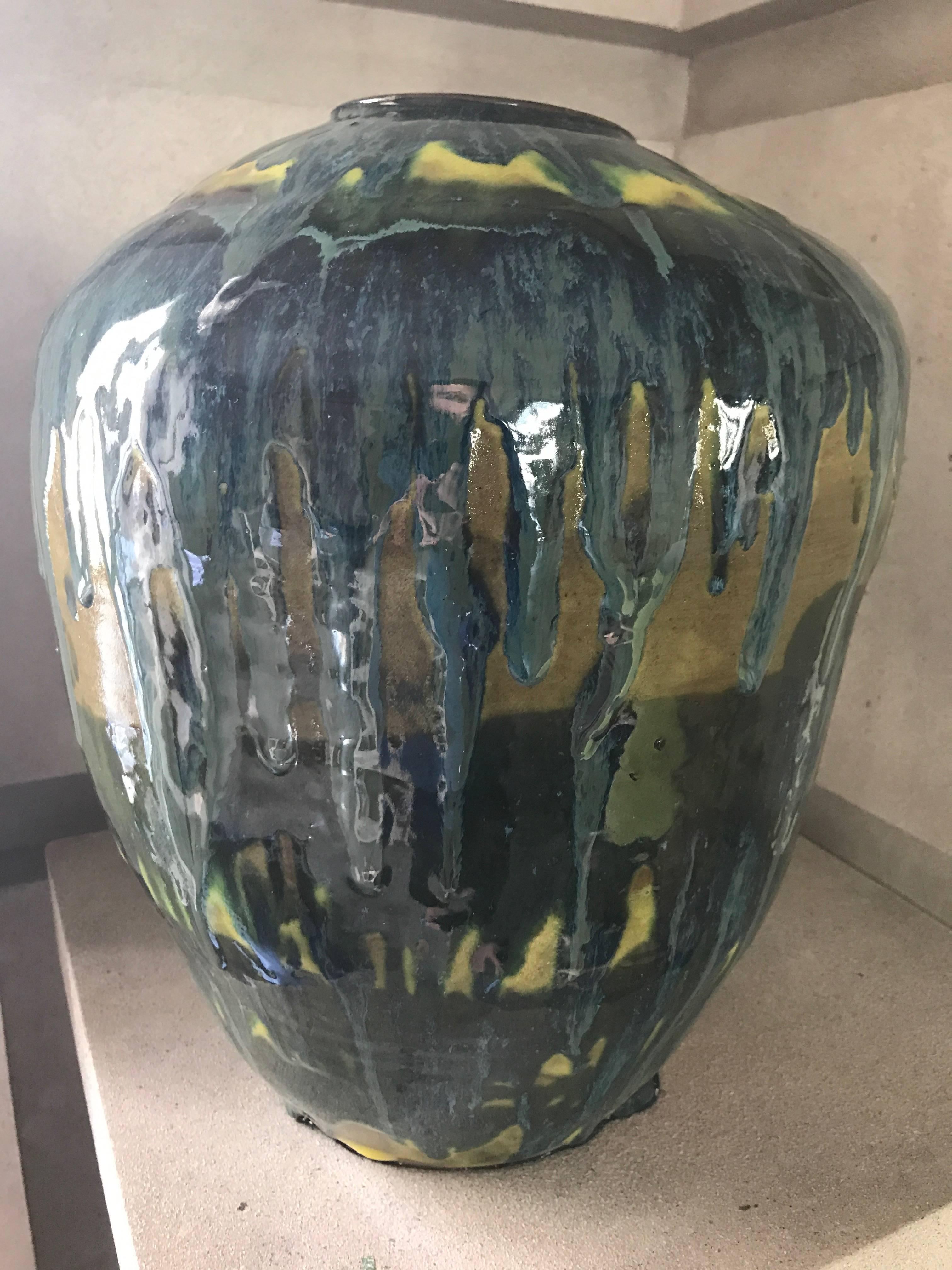North American Handmade Mordern, Custom Glazed Ceramic Vase #3, Vessel, Decorative Object For Sale