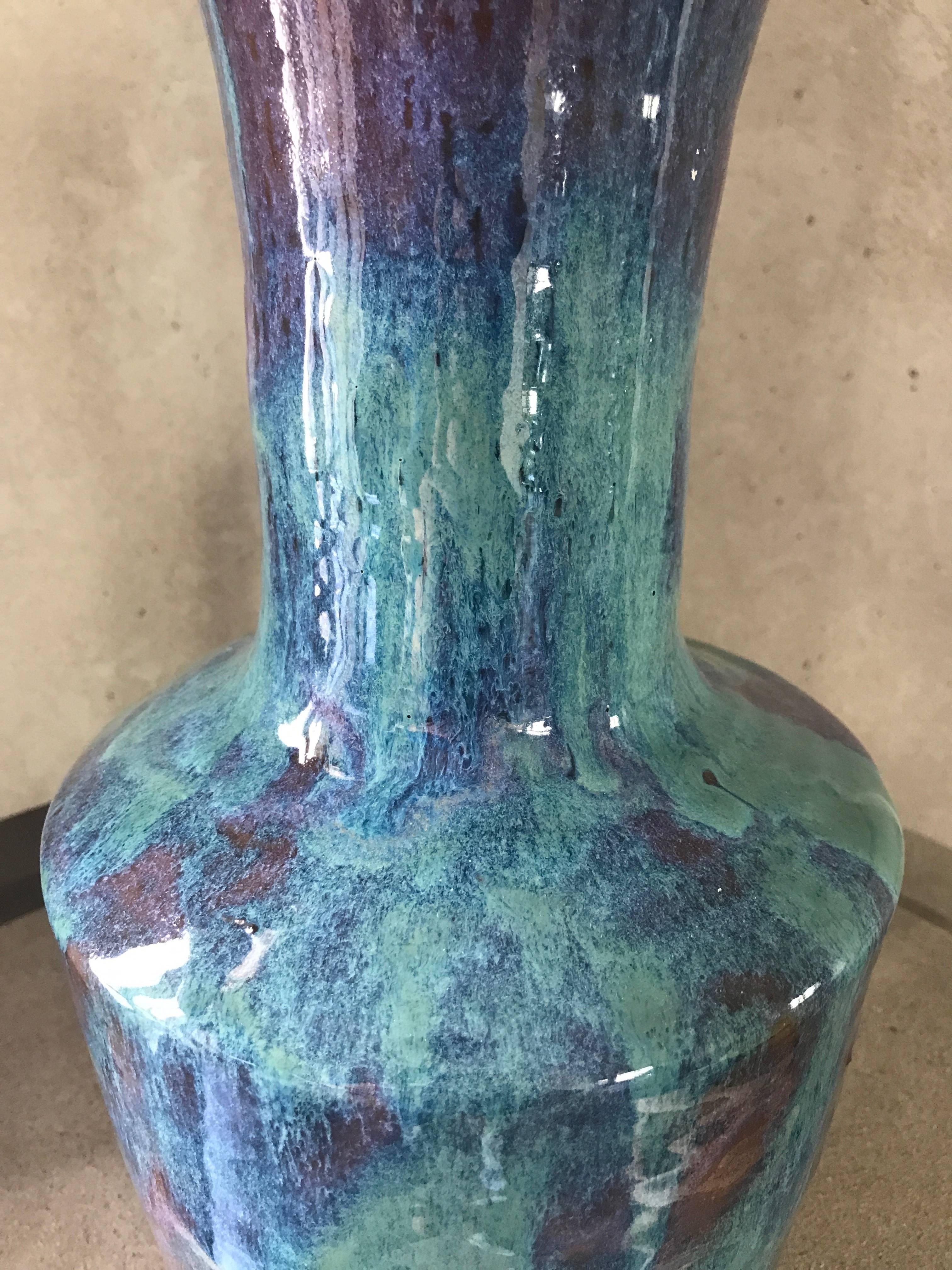North American Handmade Modern, Custom Glazed Ceramic Vase #4, Vessel, Decorative Object For Sale
