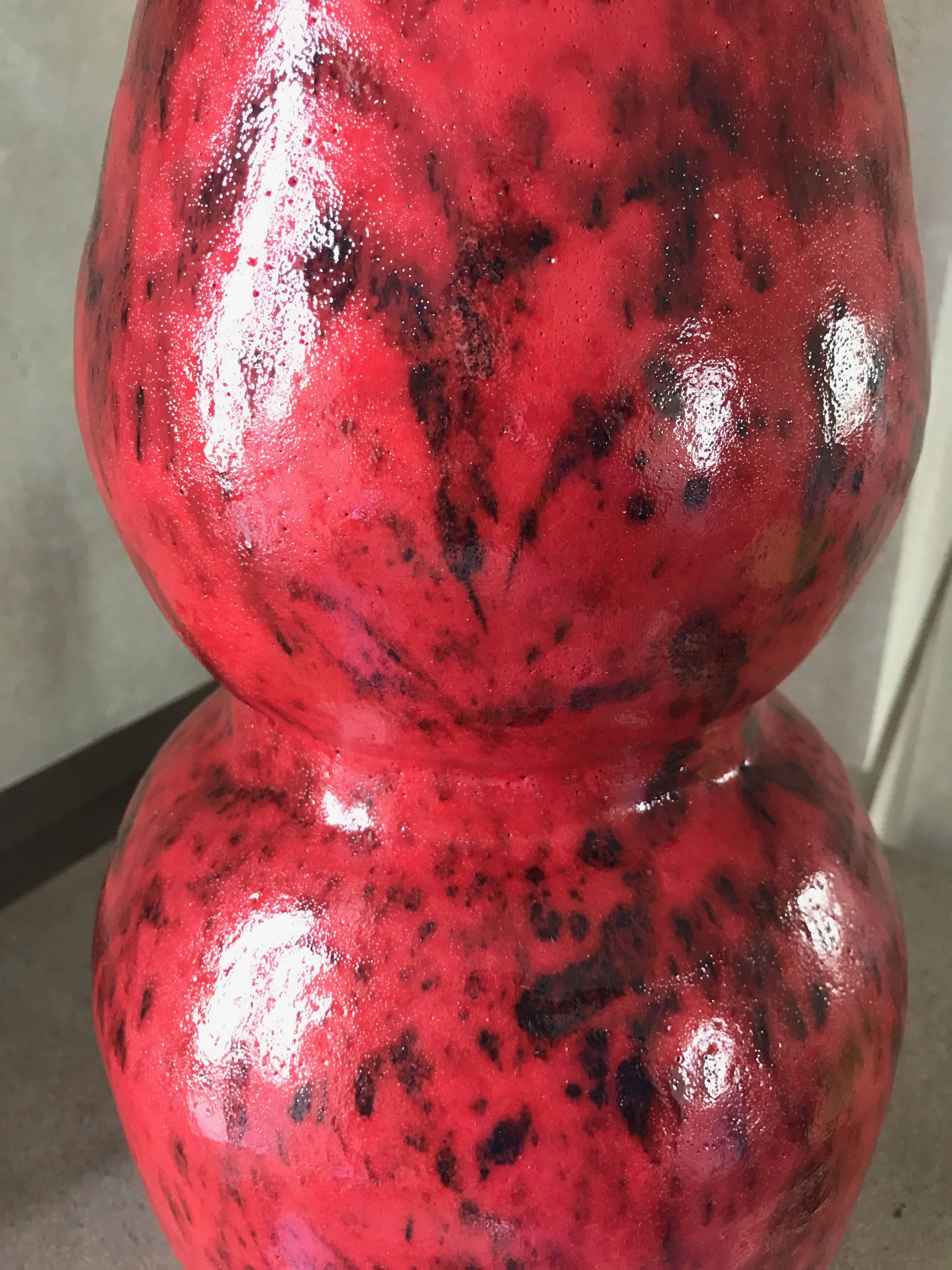 Handmade Modern, Custom Glazed Ceramic Vase #8, Vessel, Decorative Table Lamp In New Condition For Sale In New York, NY