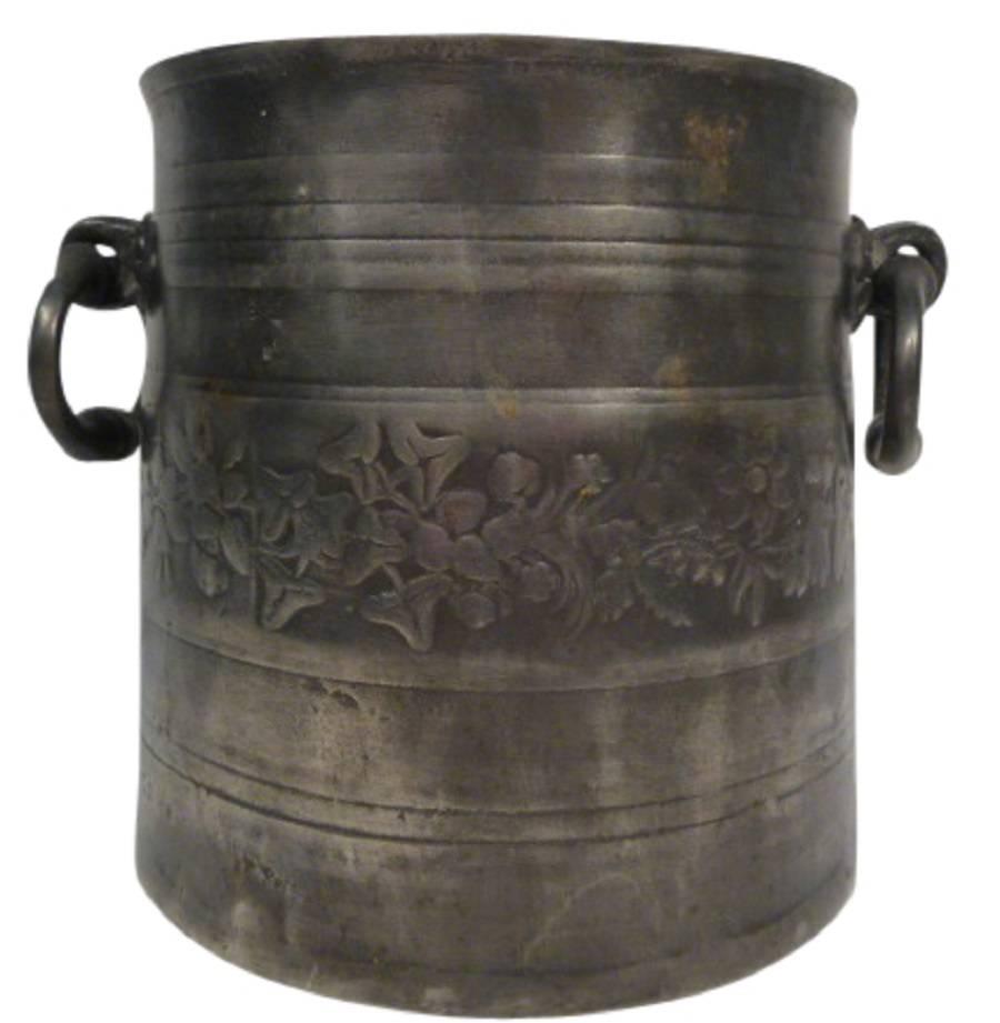 Antique German Tin Cooler Pot For Sale