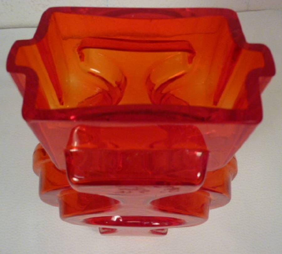 Other Red Space Age Murano Glass Vase, 1970s For Sale