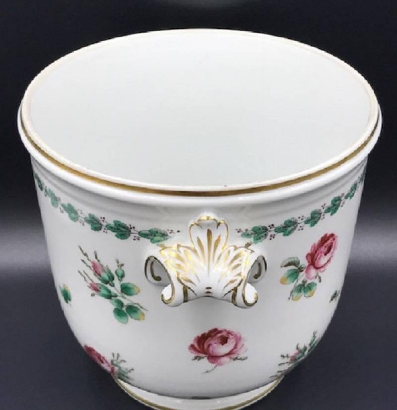 Porcelain Richard Ginori Romantic Plant Pot Hand-Painted Made in Italy For Sale