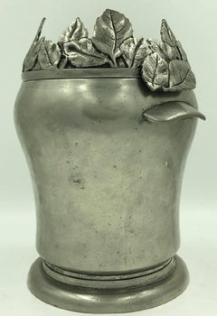 Dedalo Italian 95% Tin Wine Cooler Decorated with Bay Leafs
