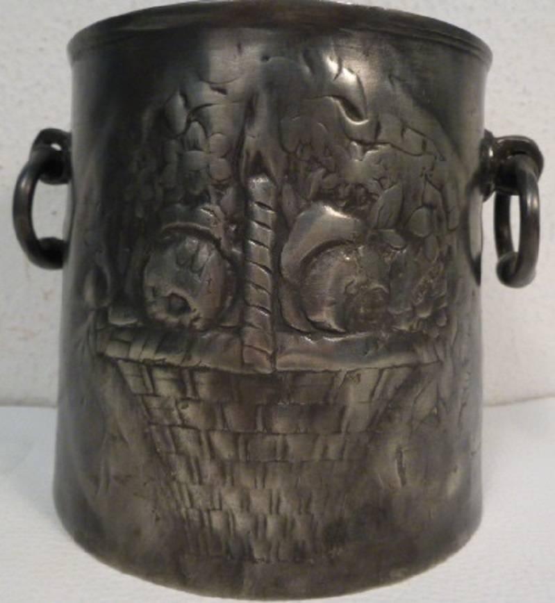 Jugendstil Antique German Tin Cooler Pot For Sale
