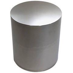 Chrome Cylinder Drum Side Table
