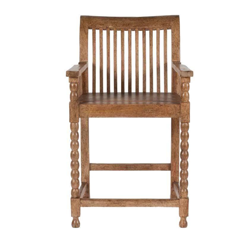 Martyn Lawrence Bullard's custom Java Barstool.
Inspired by Dutch colonial furniture, these deep chairs are perfect both indoors and out. The slat design bring light to the overall feel whilst the 