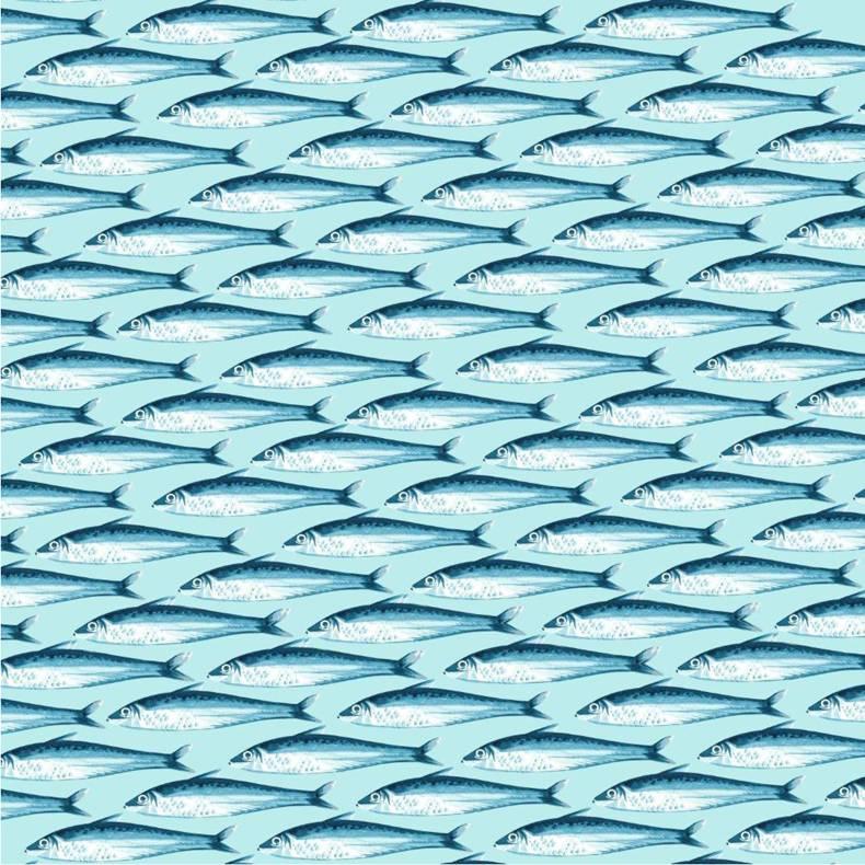 Pilchards Wallpaper from the Nature Collection In Excellent Condition For Sale In Notting Hill, London