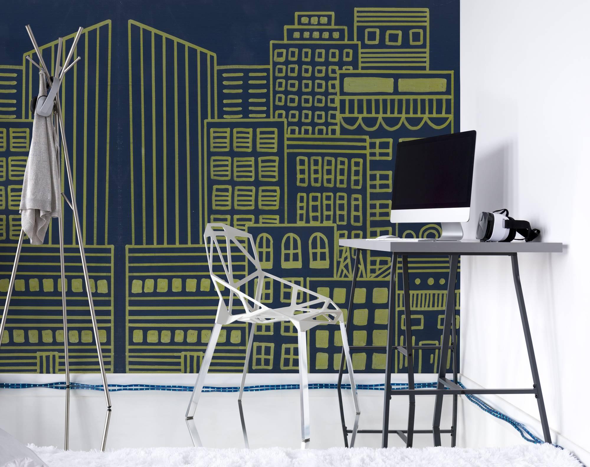 Doodle city navy blue and gold is created by Dr. Brandy for Flat Space Design. 

This is from the Urban and Rural collection.

£80 pounds per linear metre. Min order 5 liner metres. 

Dr. Brandy mostly specialises in trauma attachment and