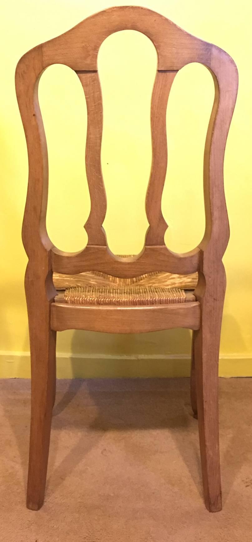 Set of Six Louis XVI Style Fruitwood Dinning Chairs In Excellent Condition In Tetsworth, GB