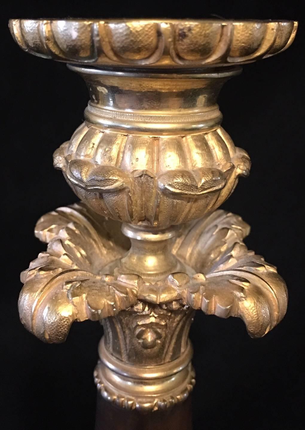 19th Century Pair of Napoleon III Gilt Bronze Candlesticks For Sale