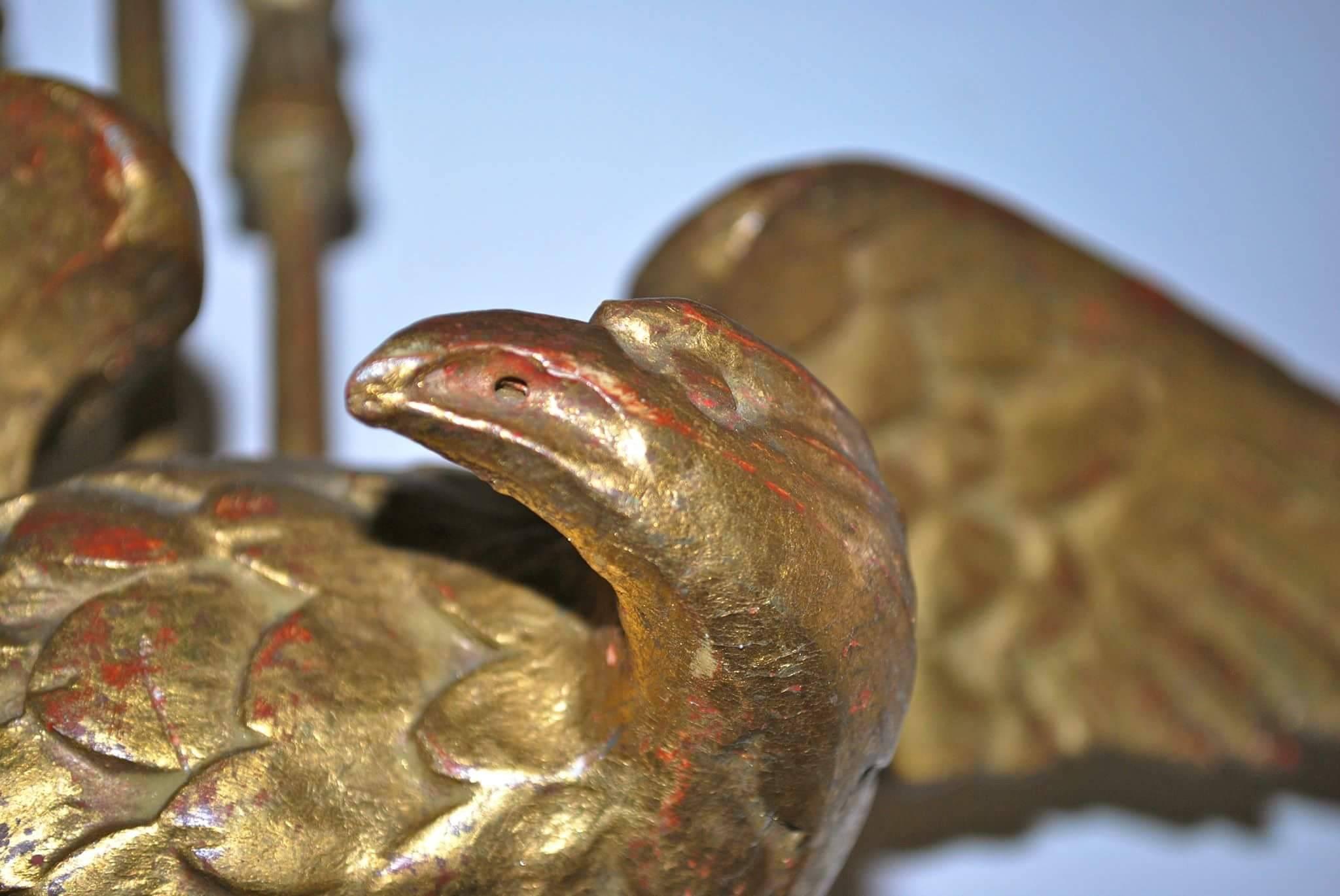 19th Century Giltwood Wall Mirror with an Eagle Crest 1