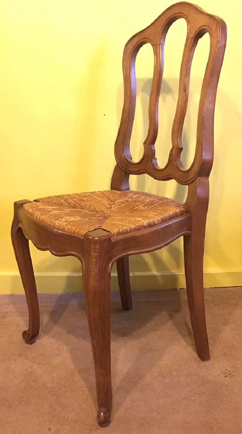 20th Century Set of Six Louis XVI Style Fruitwood Dinning Chairs
