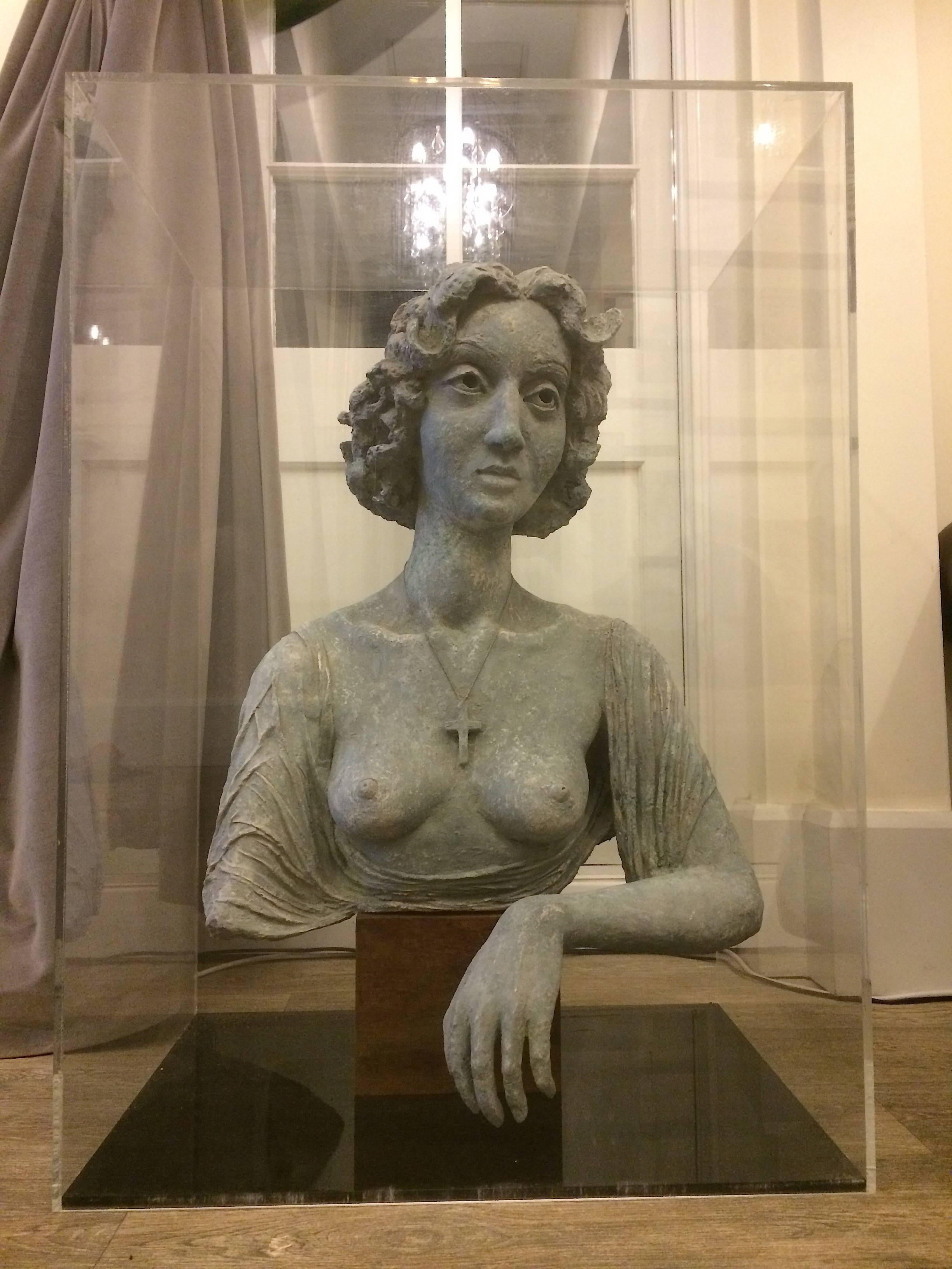 Mid-20th Century Early 20th Century Bust of Young Lady For Sale