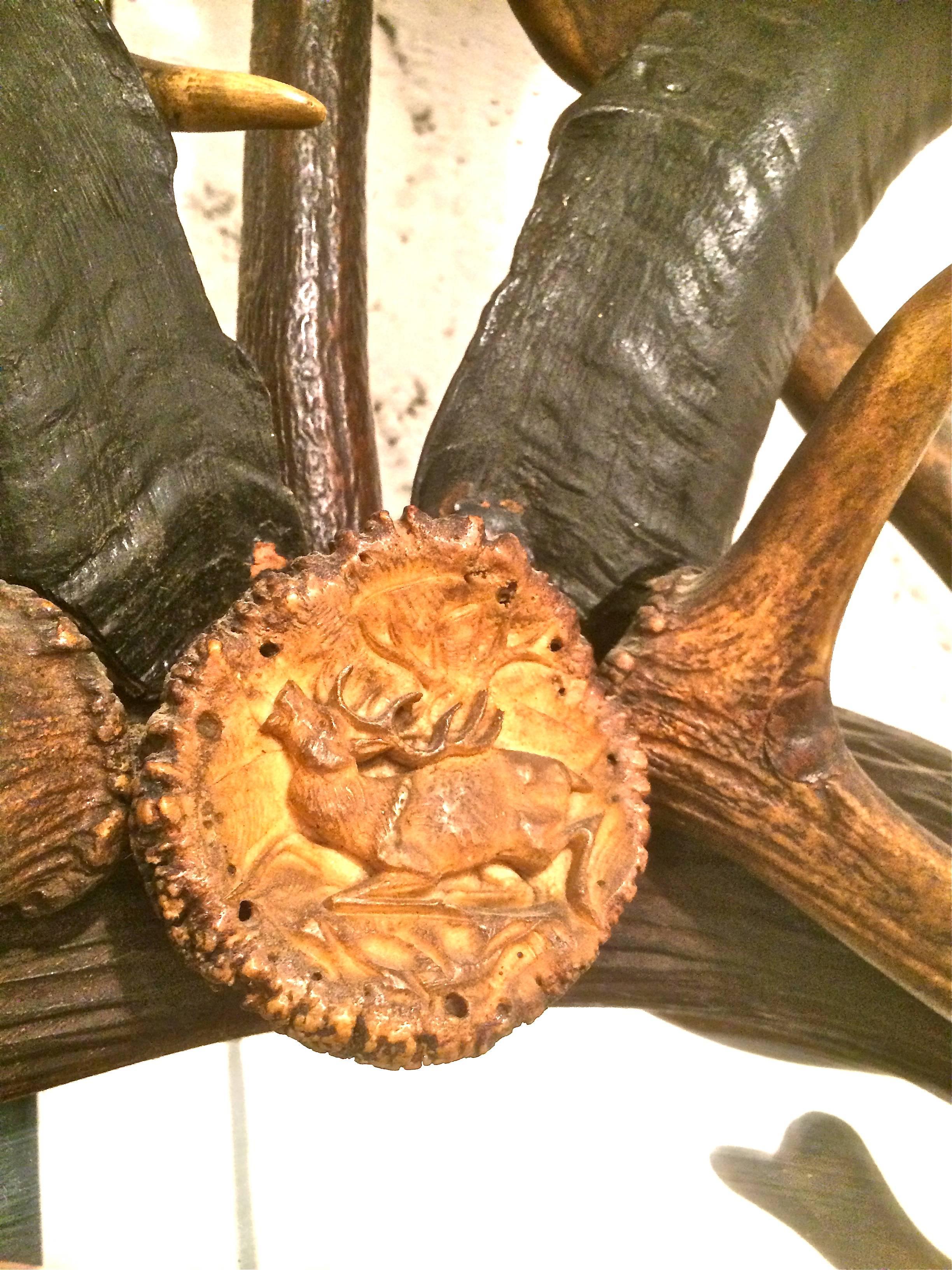 19th Century Black Forest Antlers Mirror For Sale 2