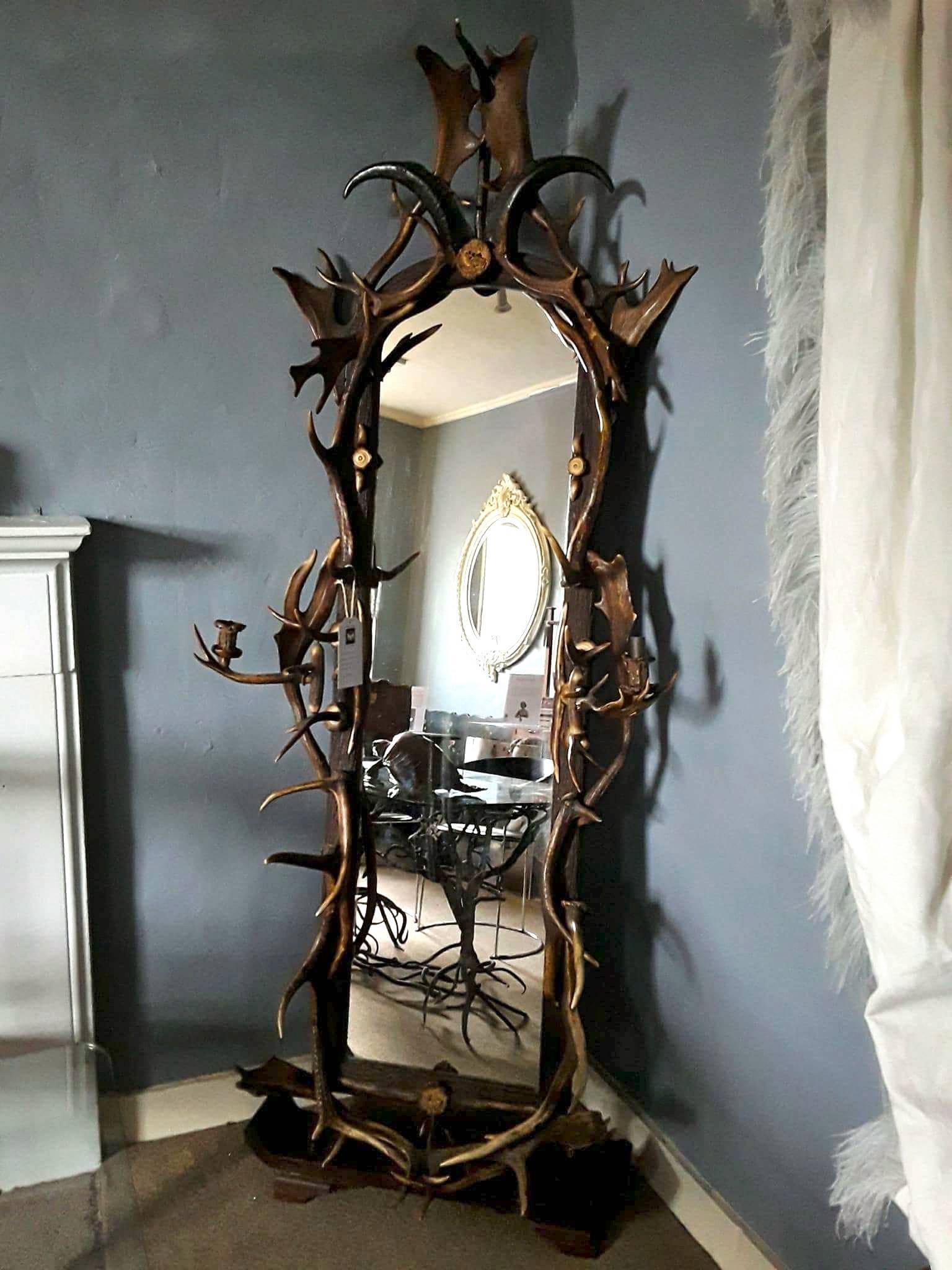 19th Century Black Forest Antlers Mirror For Sale 4