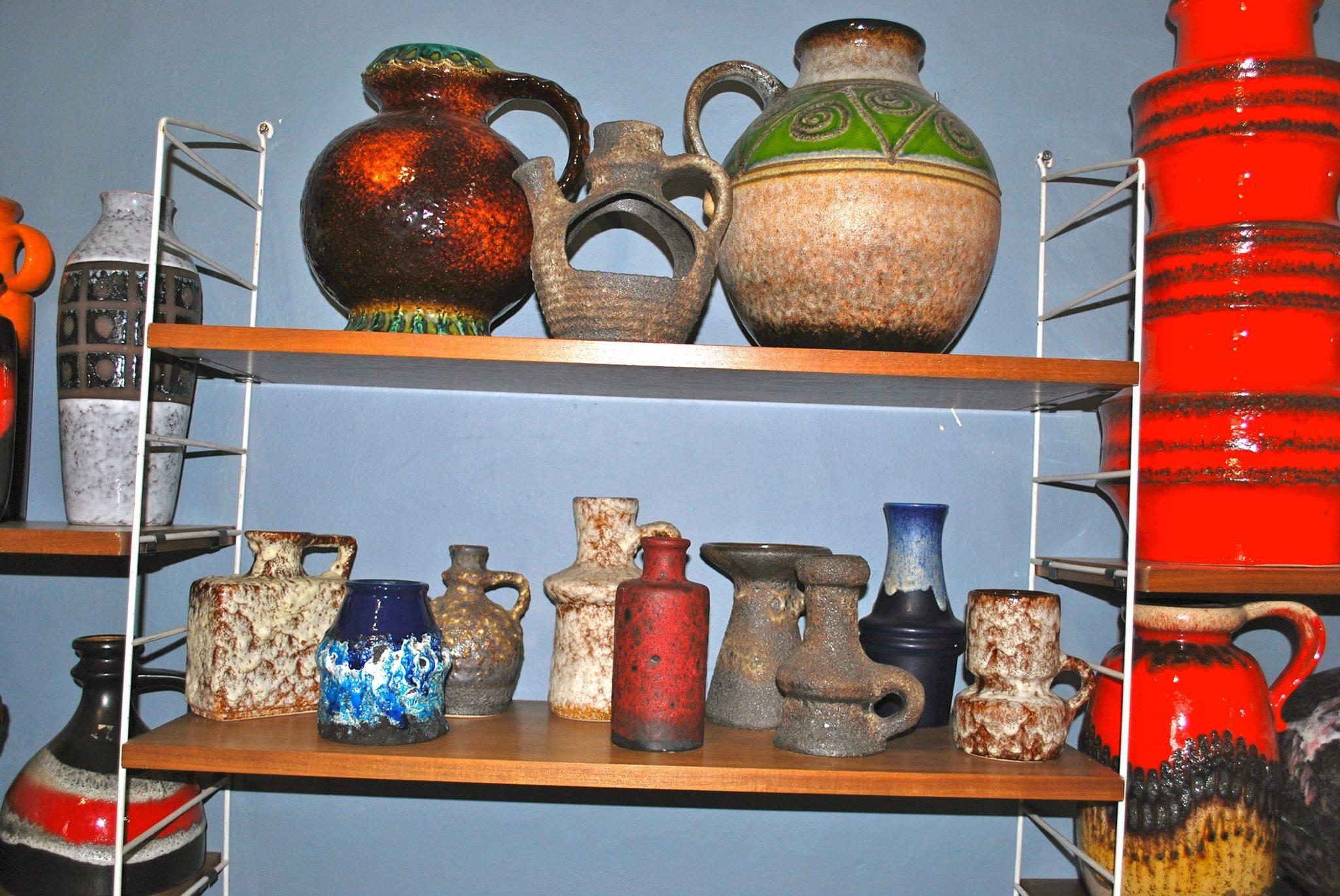 Collection of 33 West German Pottery Vases, Fat Lava Ceramics For Sale 1