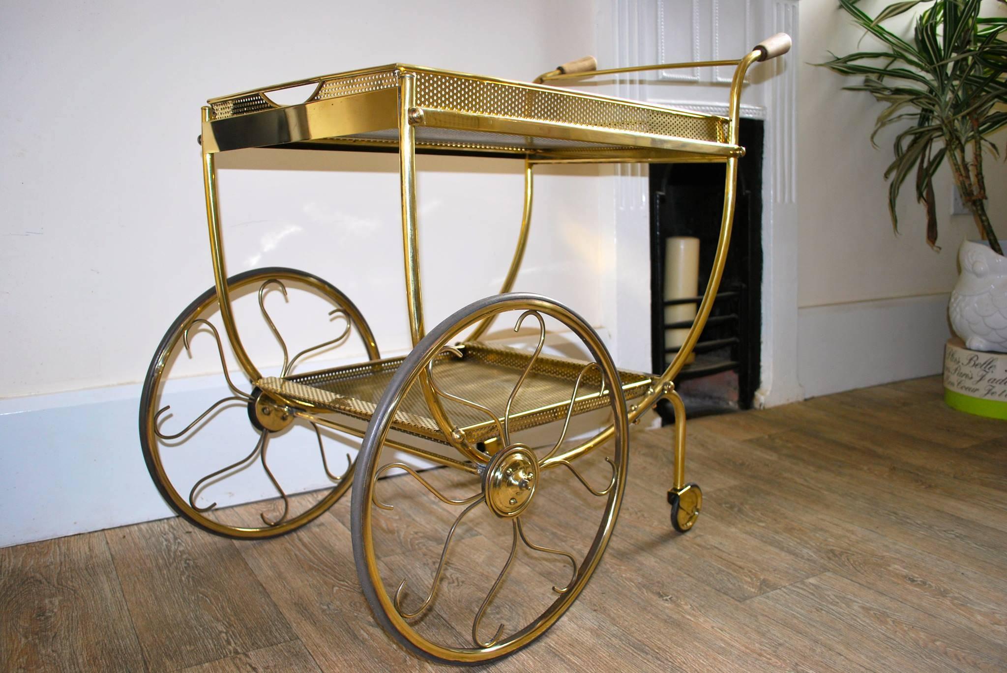 Swedish Drinks Trolley / Bar Cart by Svensk Tenn, circa 1950 For Sale