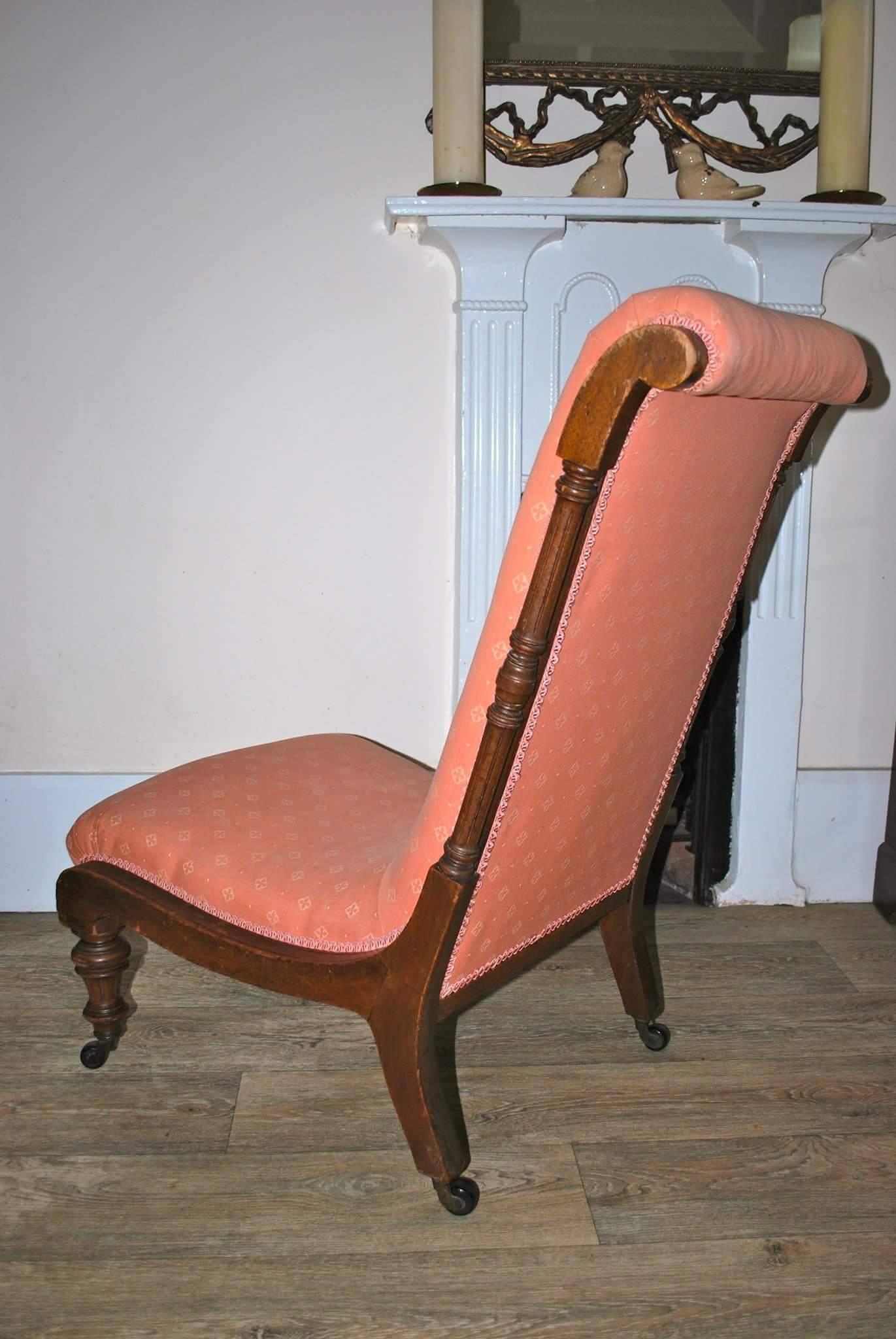 19th Century Victorian Slipper Chair For Sale