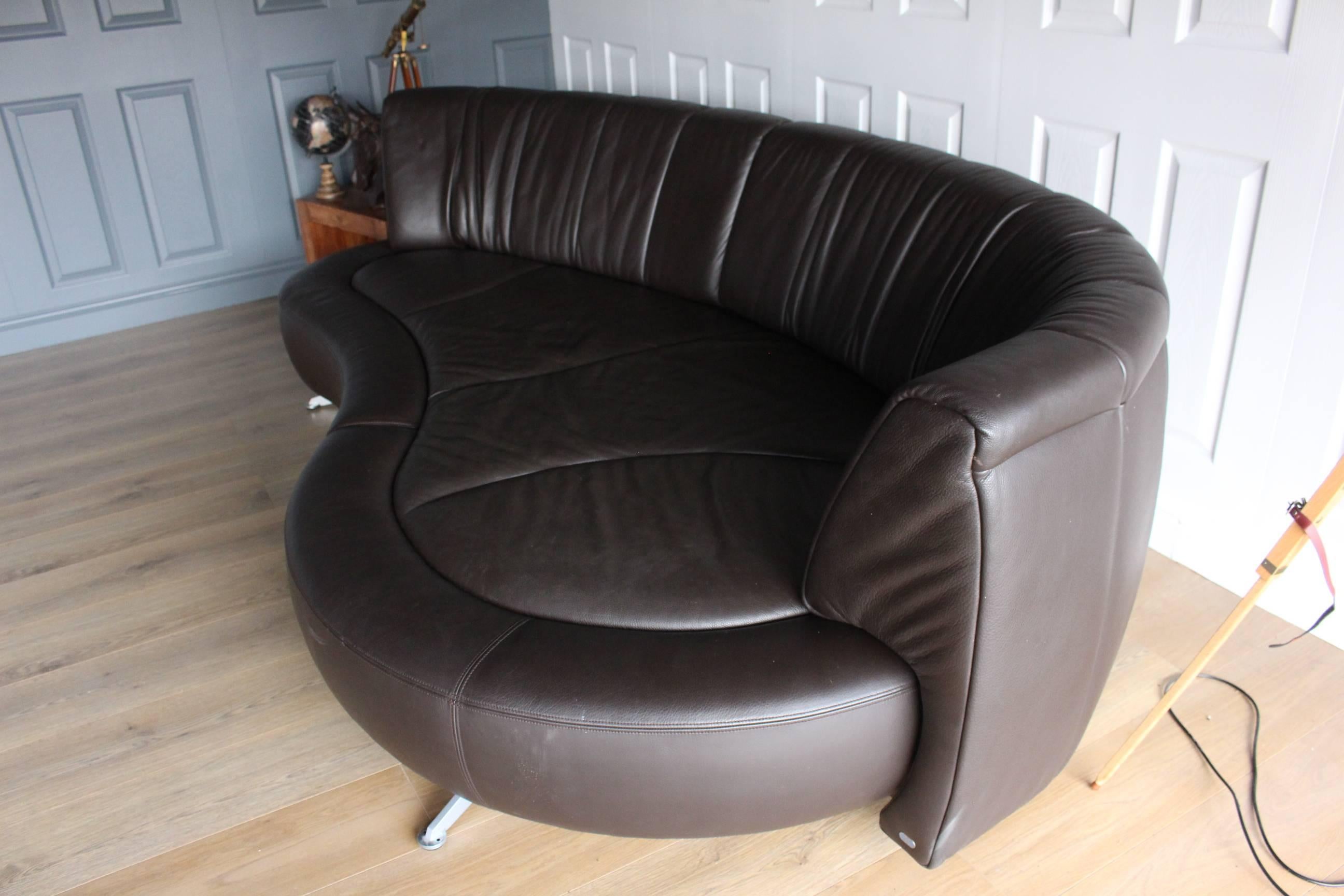 Designer De Sede DS164 Brown Leather Sofa Current Model In Excellent Condition For Sale In London, GB