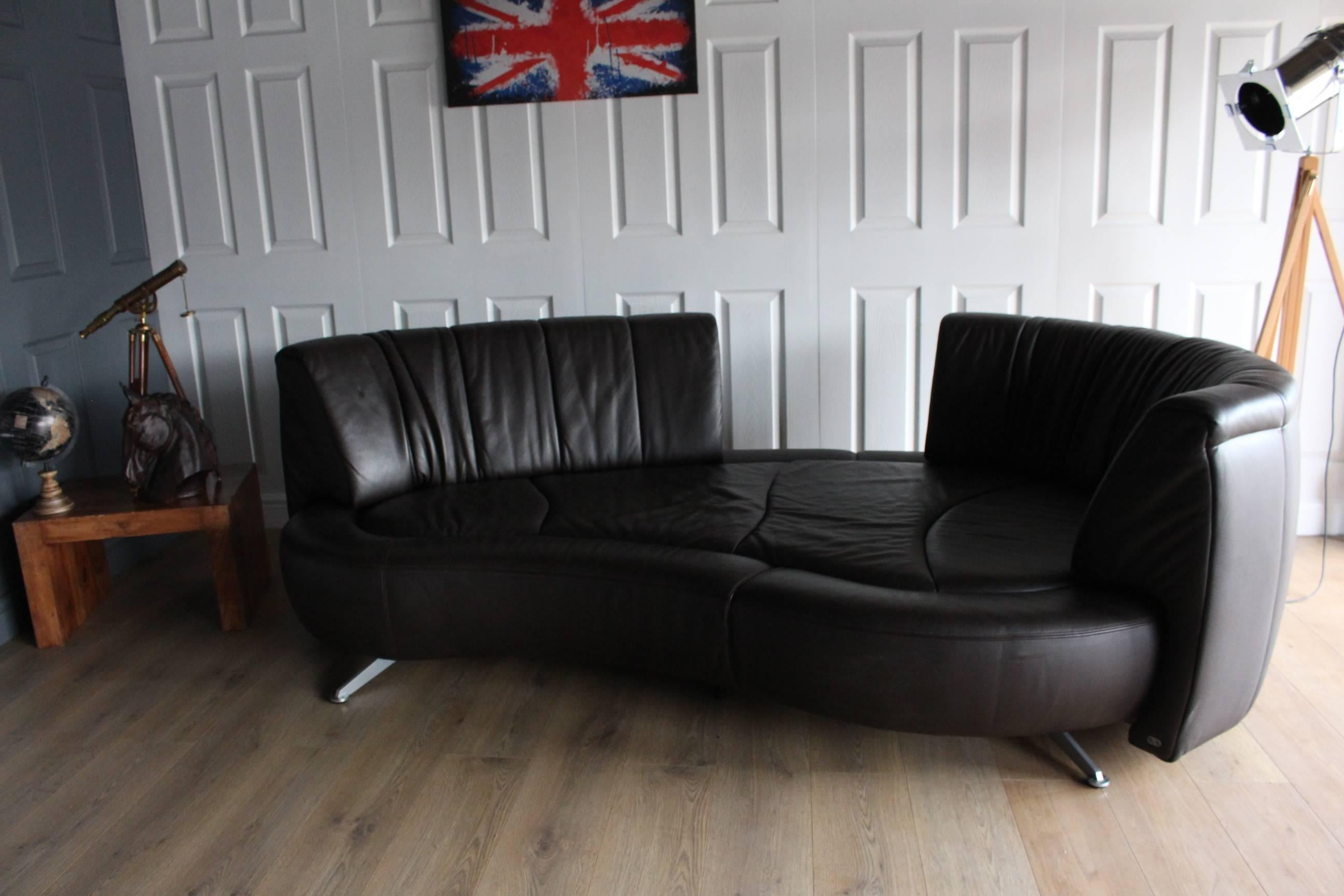 Contemporary Designer De Sede DS164 Brown Leather Sofa Current Model For Sale