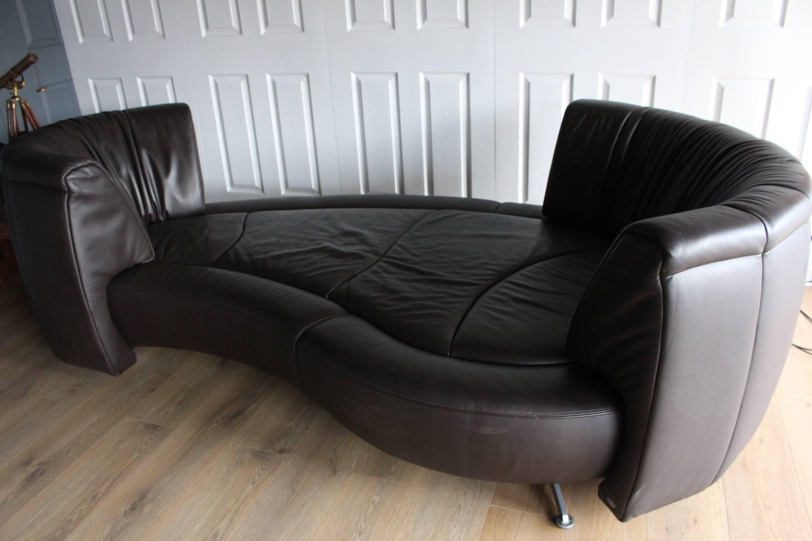 Designer De Sede DS164 Brown Leather Sofa Current Model For Sale 1
