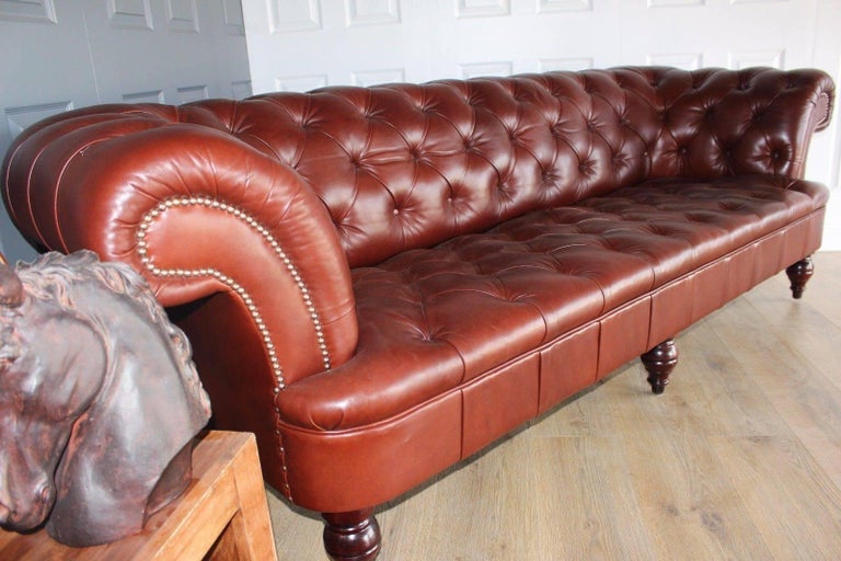 Genuine Designer George Smith Chesterfield Leather Sofa For Sale at 1stDibs