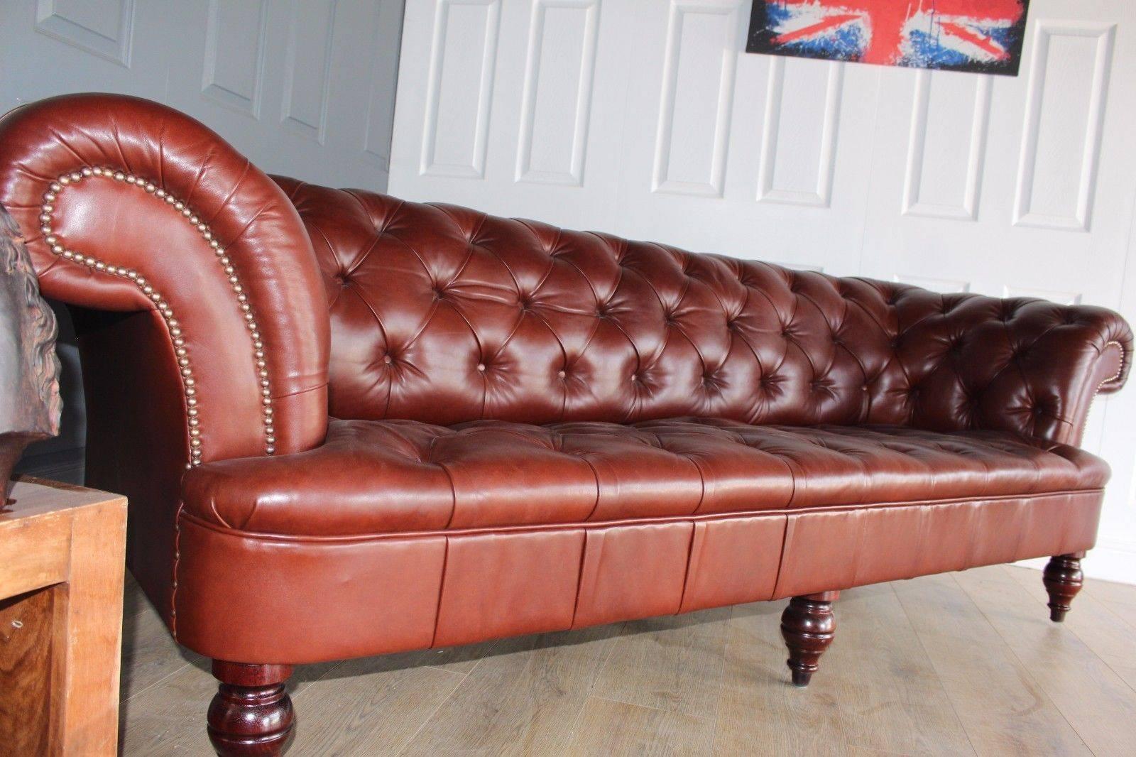 Victorian Genuine Designer George Smith Chesterfield Leather Sofa For Sale