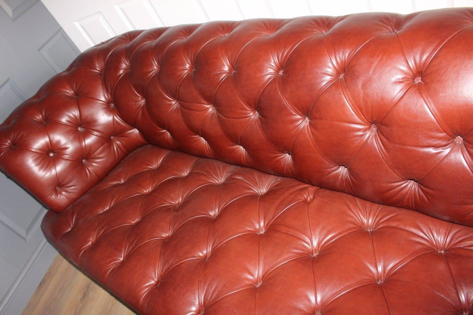 Great Britain (UK) Genuine Designer George Smith Chesterfield Leather Sofa For Sale