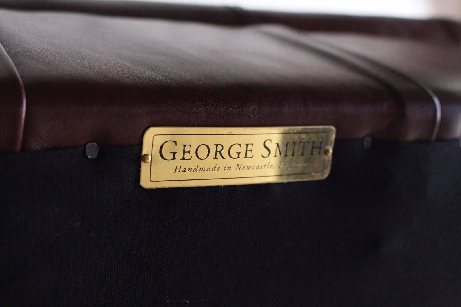 Contemporary Genuine Designer George Smith Chesterfield Leather Sofa For Sale