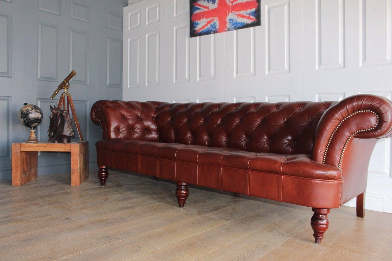 Genuine Designer George Smith Chesterfield Leather Sofa For Sale 2