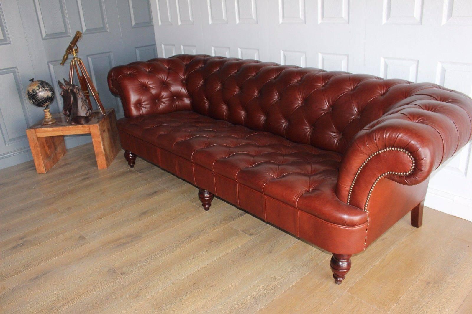 Genuine Designer George Smith Chesterfield Leather Sofa For Sale 3