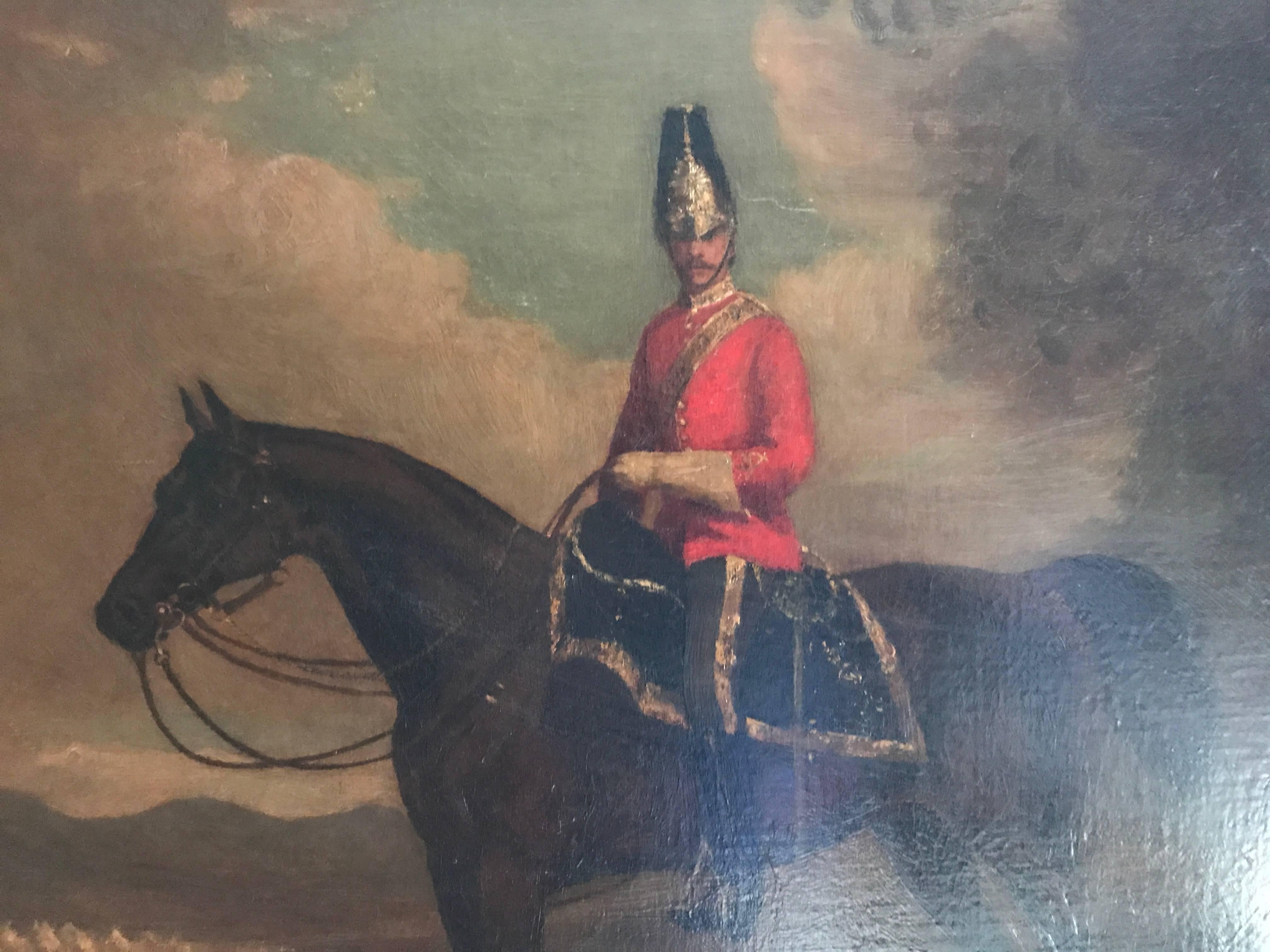 Canvas Early 19th Century, British School, Soldier on Horse For Sale