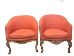 Pair of 18th Century, Venetian, Painted Wood Tub Chairs