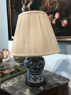 Early 18th Century, Delft Blue and White Vase Mounted as a Lamp