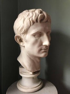 Plaster Bust of Emperor Augustus, Made in England