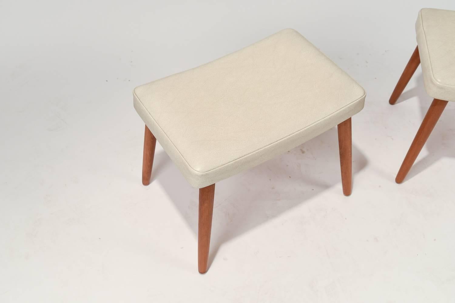 Mid-Century Modern Pair of Danish Mid-Century Stools