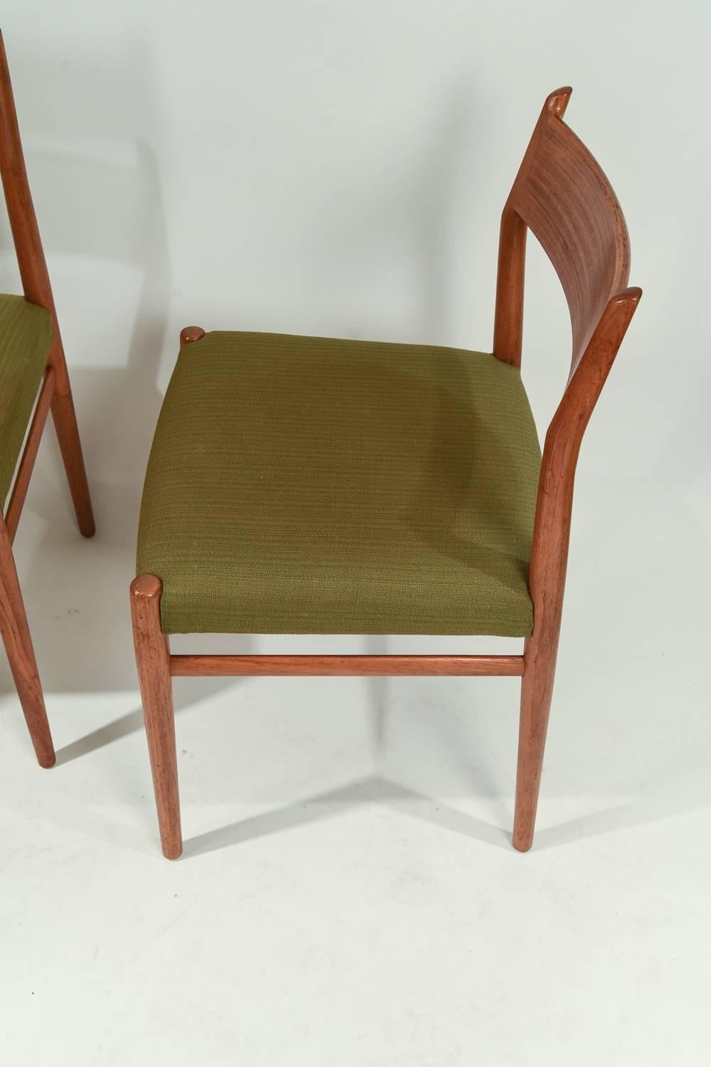 Set of Six Arne Vodder for Sibast Furniture #418 Teak Dining Chairs 1