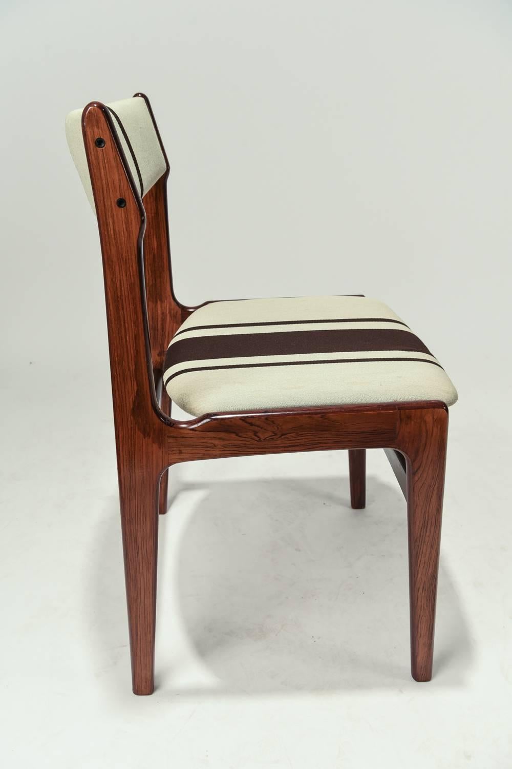 Mid-20th Century Set of Six Erik Buch Style Rosewood Side Chairs