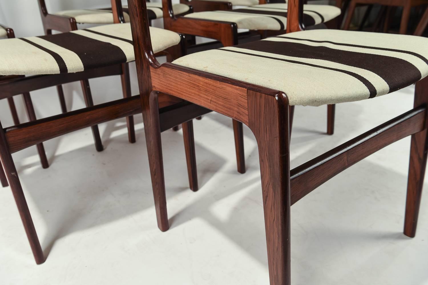 Set of Six Erik Buch Style Rosewood Side Chairs In Excellent Condition In Norwalk, CT